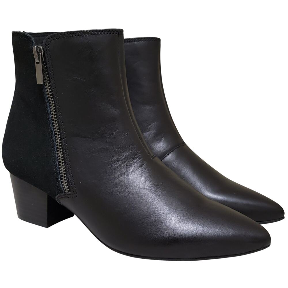 Clarks Women Ellanie Vibe Block Heel Ankle Booties Size US 8M Black Leather